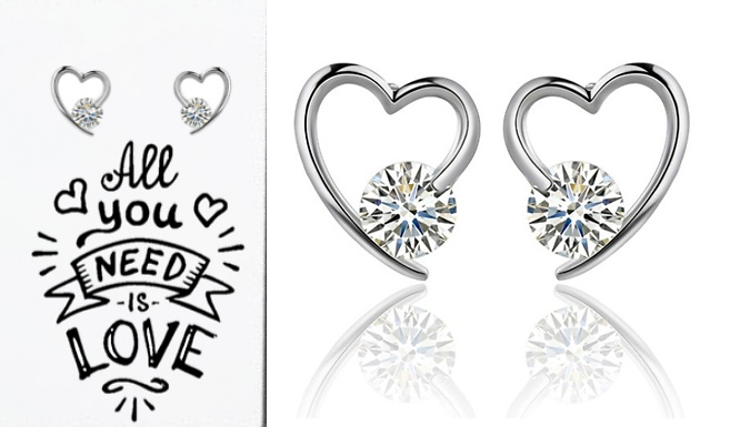 'All you need is Love' Earrings with Crystals from Swarovski