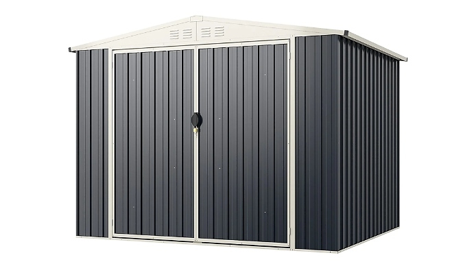 8FT x 6FT XL Metal Garden Shed - with Snap-On Structures