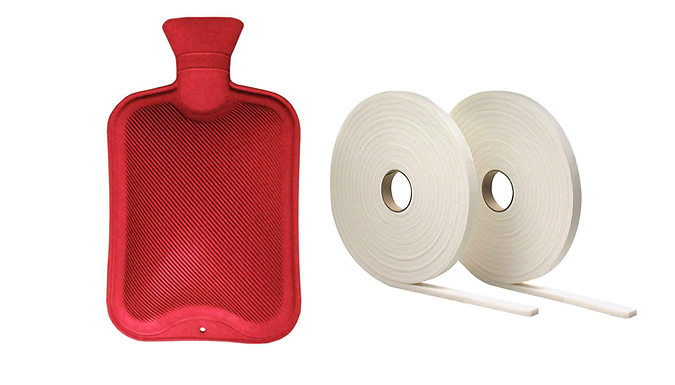 Energy Saving Bundle - Hot Water Bottle & Foam Draught Strips