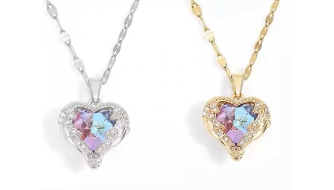 Magical Heart Crystal Necklace - 2 Colours