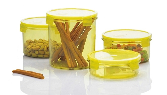 Clip Lock Seal Plastic Food Storage Container - 3 Colours, 4 Sizes