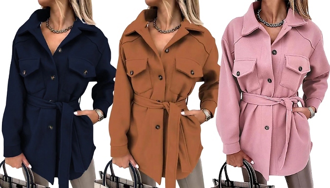 Women's Vintage-Style Lapel Coat - 6 Colours, 6 Sizes