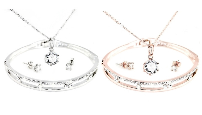 Capella Three Piece Jewellery Set - Encrusted With Crystals from Swarovski!