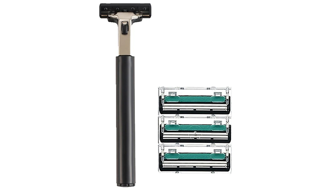 Stainless Steel Razor Handle with 6x Blades Deal Price £5.99