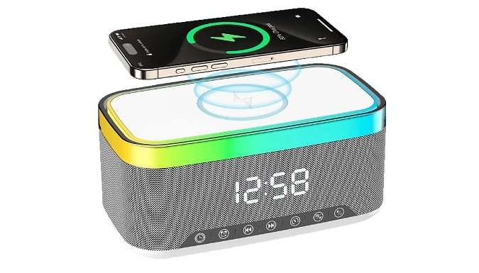 6-in-1 Multifunctional Bluetooth Speaker with Wireless Charger