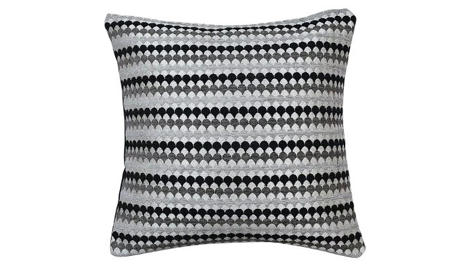 Geometric Shaped Jacquard Cushion Covers or Filled Cushions - 4 Colours