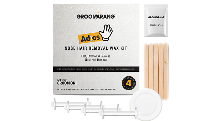 1-2 Pack Groomarang Adios Nose Hair Wax Removal Kit