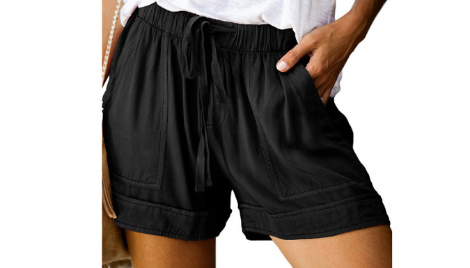 Drawstring Elastic Waist Shorts With Pocket - 5 Colours & 5 Sizes from Go Groopie IE