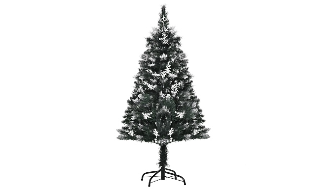 HOMCOM 4FT Artificial Snow-Dipped Christmas Tree