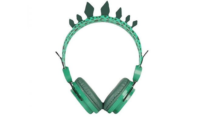 Children's Green Dinosaur Cartoon Headphones