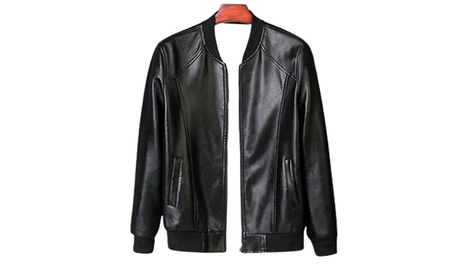 Men’s Fashionable Faux Leather Jacket - Optional Fleece Lining!
