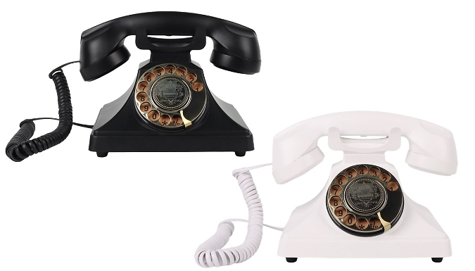 Retro-Style Rotary Dial Phone - 2 Colours