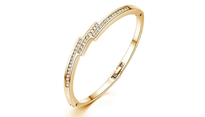 Triple Simulated Crystal Row Bracelet - Silver or Gold. from Go Groopie IE