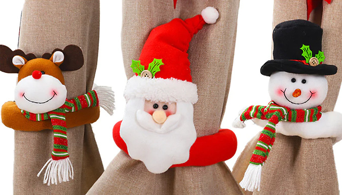 Christmas Curtain Tieback Decorations - 3 Designs
