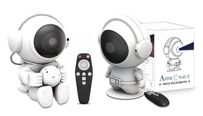 Astronaut Galaxy Projector Night Light - 2 Designs at Go Groopie IE