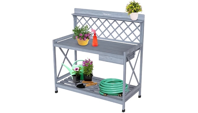 2-Tier Wooden Garden Potting Table