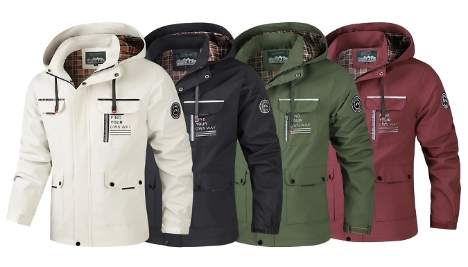 Men's Outdoor Multi-Pocket Hooded Cargo Jacket - 4 Colours, 6 Sizes!