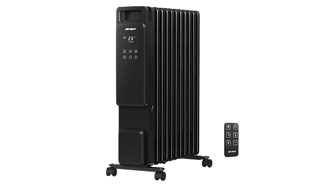 11 Fin Oil Filled Electric Heater With Remote Control & LED Display - 2500W