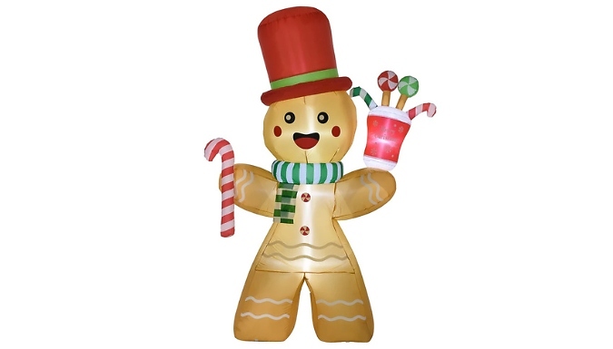 HOMCOM 7.5ft Inflatable Light Up Gingerbread Man