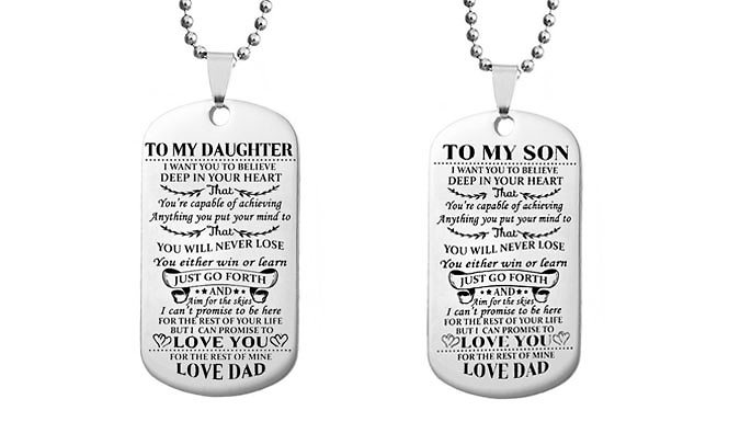 Son or Daughter Dog Tag Necklace - 4 Options