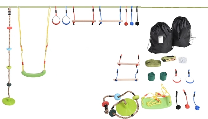 Outsunny Ninja Warrior Obstacle Course for Kids from Go Groopie IE