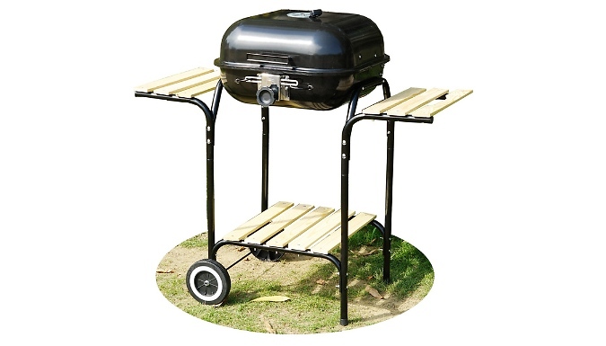 Hambur Charcoal Barbecue & Grill with Side Tables