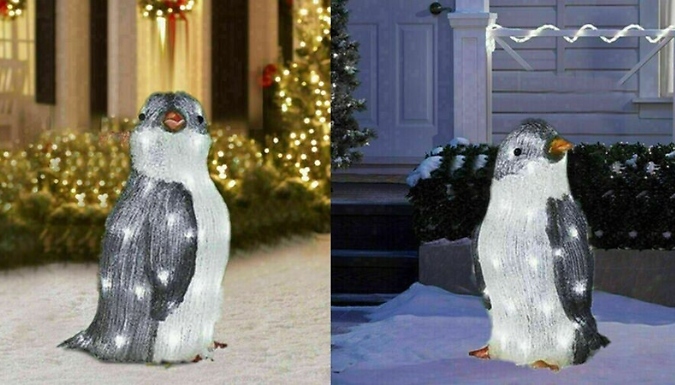 3-Pack Light-Up Penguin Christmas Decoration - Small or Large