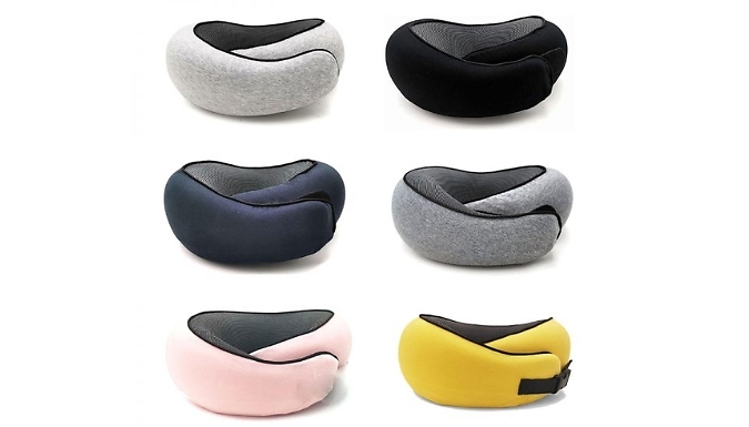 Memory Foam Travel Neck Pillow - 6 Colours