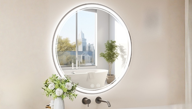 Anti-Fog Round LED Bathroom Mirror