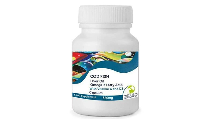 Cod Liver 550mg with Vitamin A & D3 - 90 or 180 Capsules