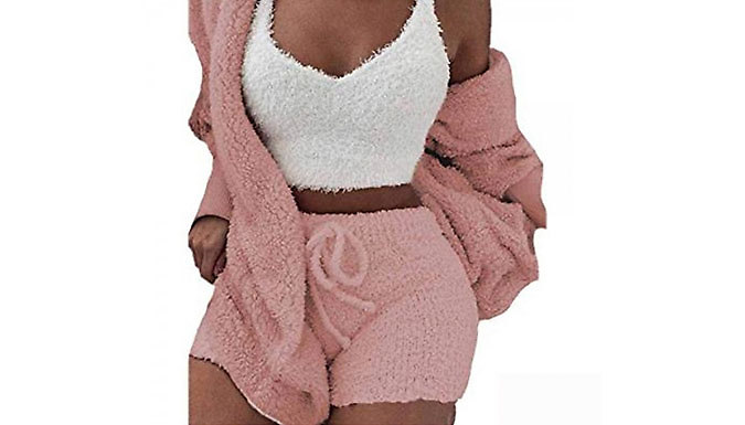 3-Piece Teddy Loungewear Set - 4 Sizes and 4 Colours from Go Groopie IE