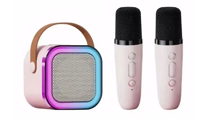 Karaoke Machine With 2 Wireless Microphones - 2 Colours!