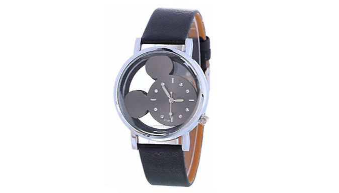 Black Clear Face Mouse Watch