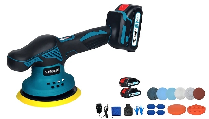 Traderight Cordless Car Polishing Machine - 2 Batteries Included!