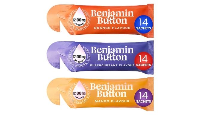 Benjamin Button Marine 12000mg Collagen Sachets - 2 or 4 Week Supply & 3 Flavours!