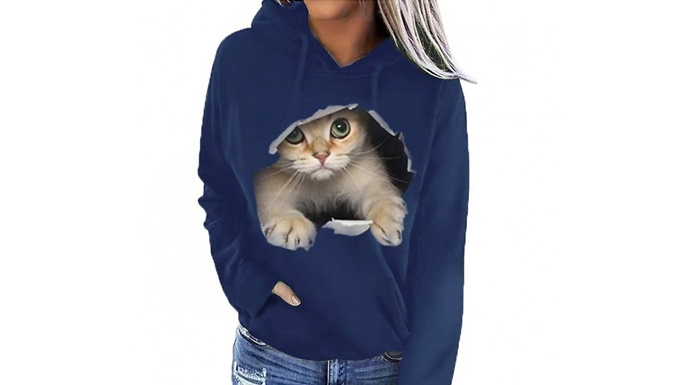 Cat Casual Hoodie - 8 Sizes & 6 Colours