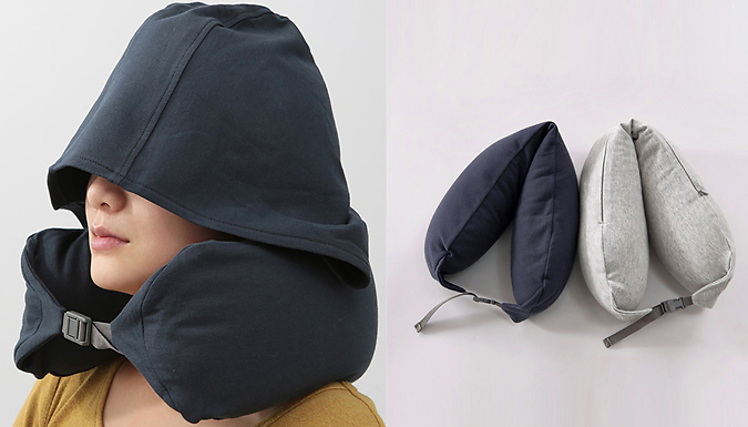 SnugHug Hooded Neck Pillow - 2 Colours