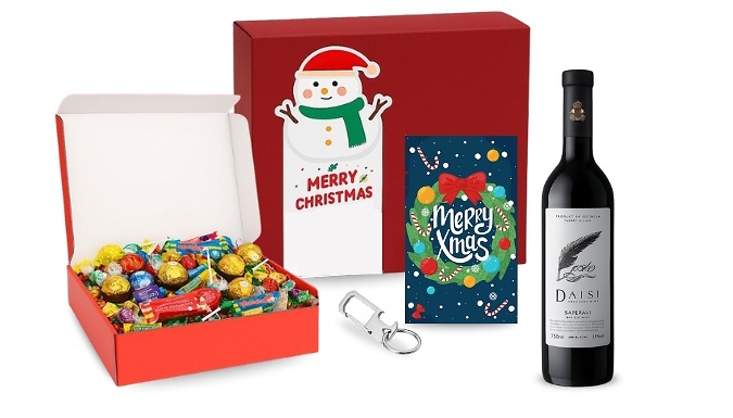 Classic Christmas Hamper Gift Box - Wine, Food & More!