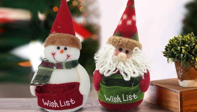 1 or 2 Christmas Cartoon Decoration Ornament - Snowman or Santa