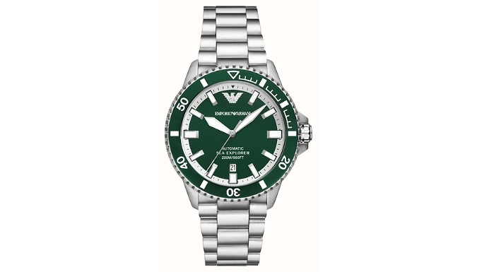 Men's Emporio Armani Green Dial Automatic Watch - AR60080