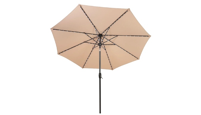 2.7m LED Tilt Parasol with Waterproof Cover - 3 Colours
