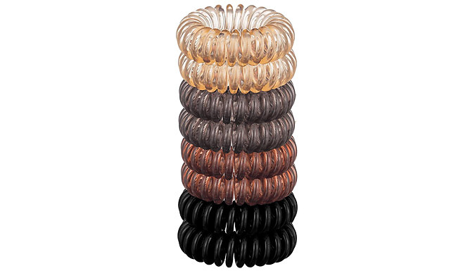 Gel Coil Ponytail Hair Bands - 8 or 16 Pack