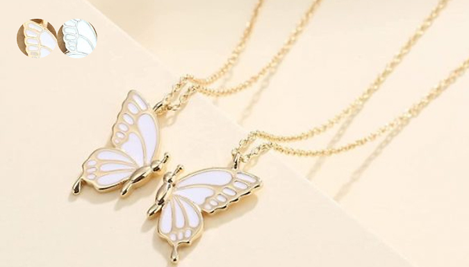 Supertrendinuk Matching Butterfly Necklaces