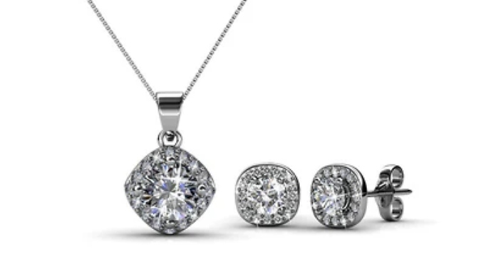 Maia Pendant & Earrings Gift Set - Encrusted with Swarovski Crystals!
