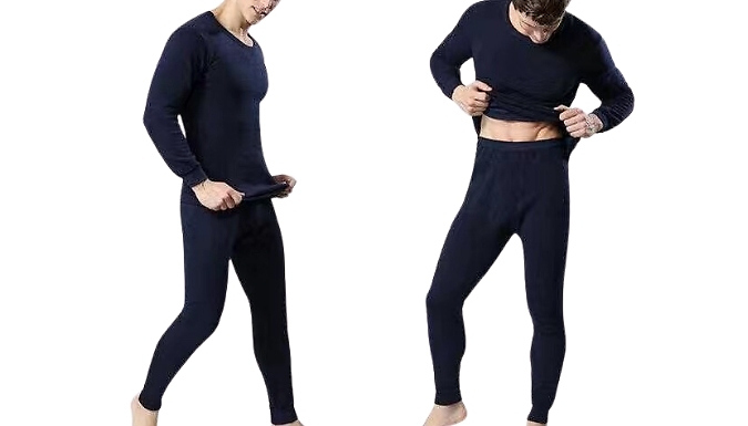 Men’s Thermal Fleece-Lined Long Johns Set - 4 Colours, 5 Sizes!