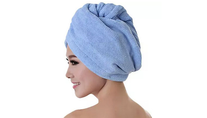 1, 2 or 4 Microfibre Hair Towel Wraps - 5 Colours