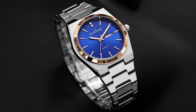 Men’s Dual-Calendar Luminous Quartz Stainless Steel Watch - 10 Options!