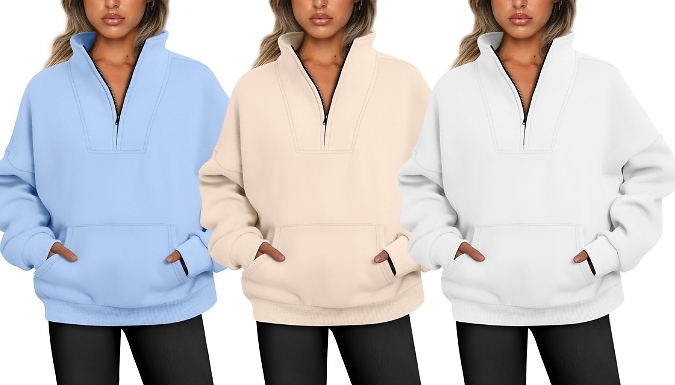 Half Zipper Sweatshirt - 10 Colours, 8 Sizes