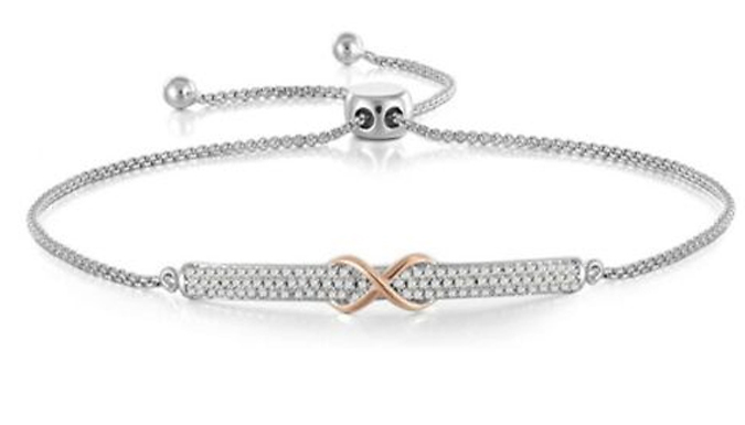 Rose Gold Infinity Created Diamond Bracelet