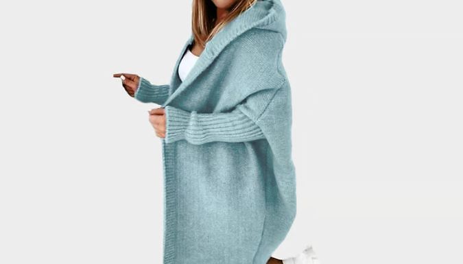 Oversized Hooded Knitted Cardigan - 6 Colours, 4 Sizes